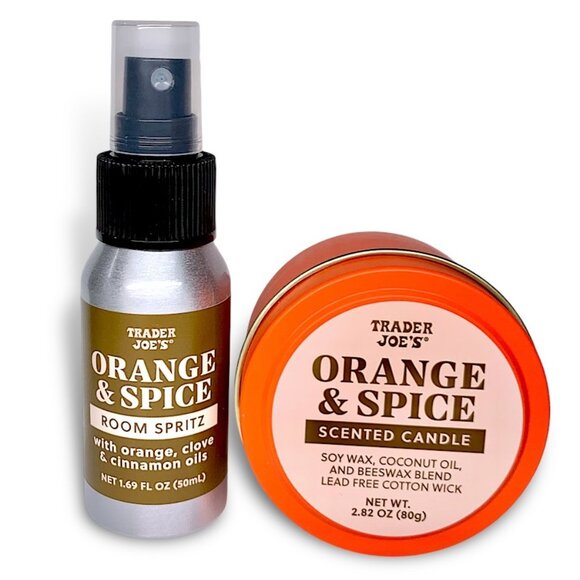 Trader Joe's—Limited Edition Orange Spice Candle & Room Spritz Gift Set *NIB* - Picture 5 of 7